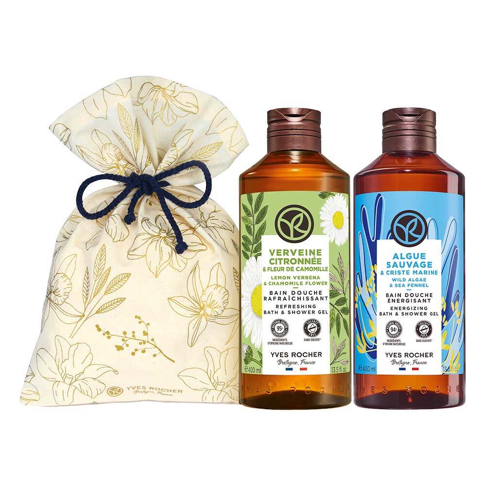 Duo Bath And Shower Gel Set 400ml - Lemon Verbena & Algae