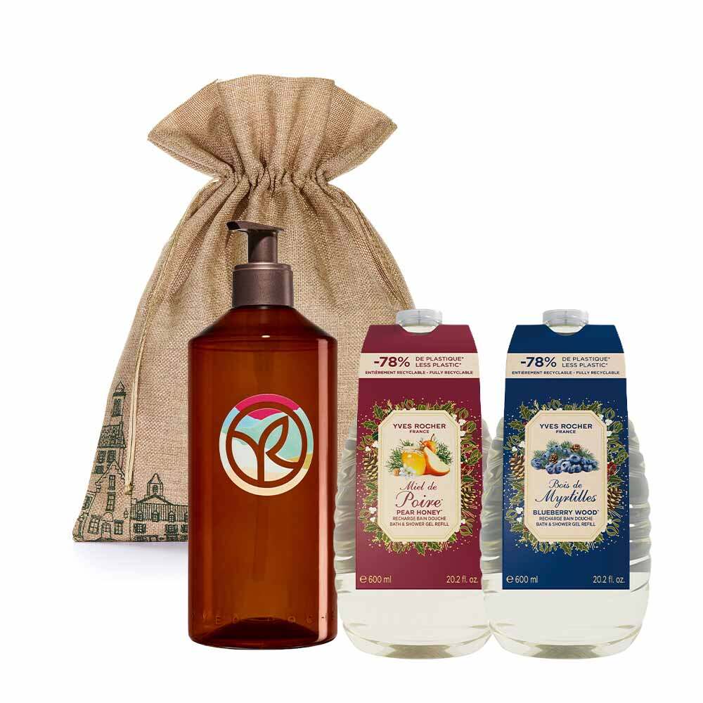 Duo Éco-recharge Gels Douche - Bois de Myrtille & Miel de Poire